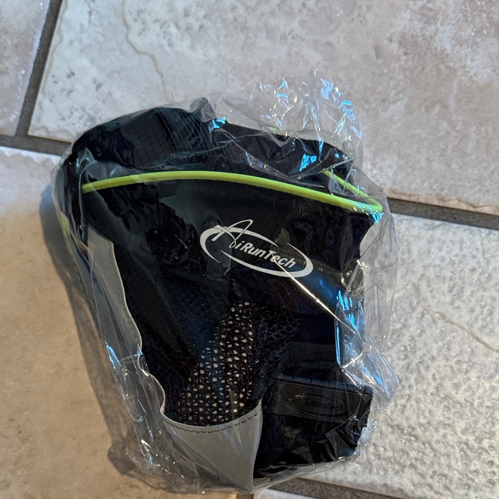 Airtech Black and Neon Green Sports Pouch